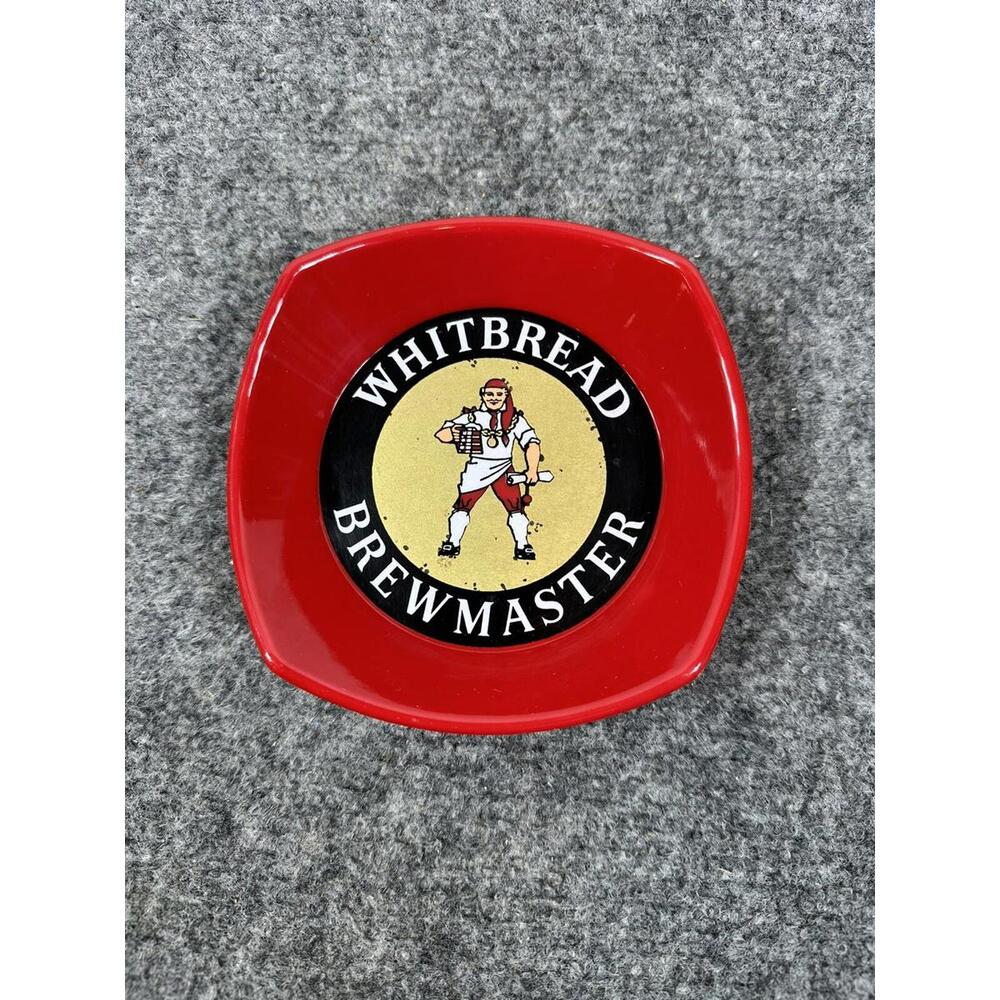 Red WHITBREAD BREWMASTER Ashtray Trinket Dish by Ornamin Plastic Great Britain